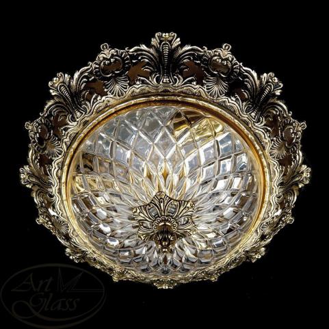Потолочный светильник Art Glass CHARLIZE DIA 390 BRASS ANTIQUE