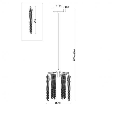 Подвесной светильник Freya Mineral FR1010PL-01G