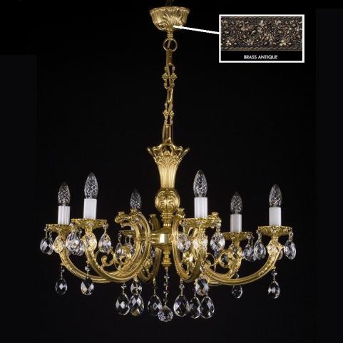 Люстра Art Glass ANASTASIA VI. BRASS ANTIQUE CE