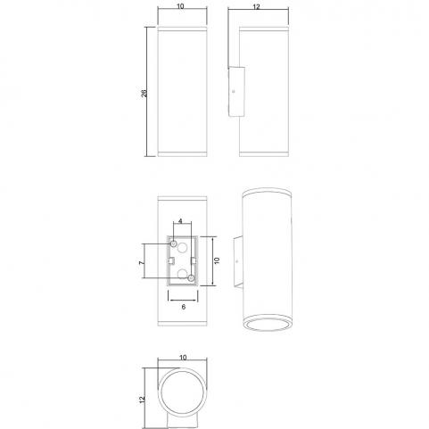 Настенный уличный светильник Arte Lamp Torcular  A1813AL-2BK