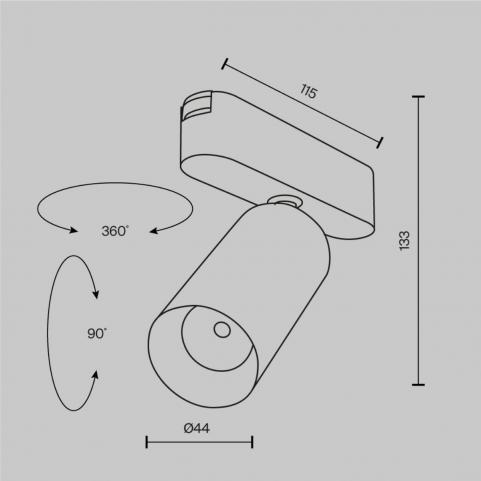 Трековый светильник Maytoni Focus LED Radity 3000K TR103-1-12W3K-M-W