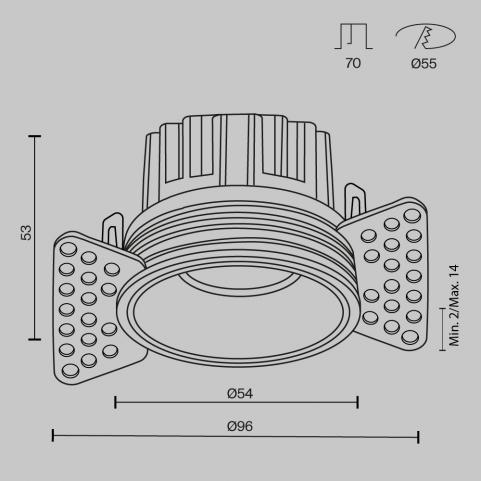 Точечный светильник Maytoni Technical Downlight 3000K Round DL058-7W3K-TRS-W